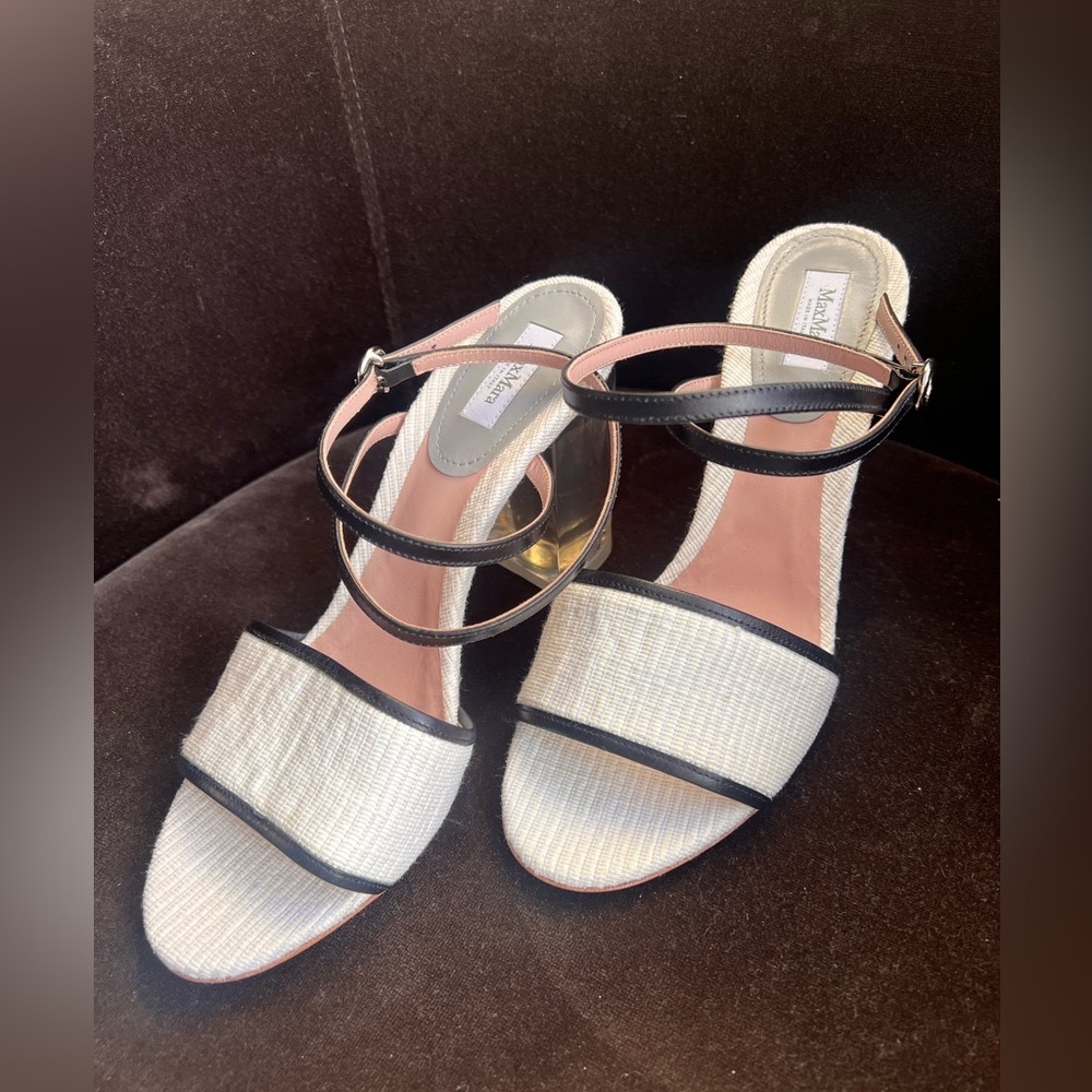 MAXMARA BLOCK HEELS WHITE